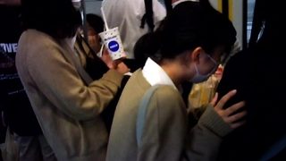 Japanese schoolgirl upskirt in public
