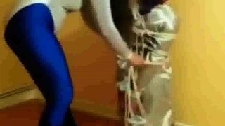 Spandex and hogtied (Amateur Femdom with Jade)