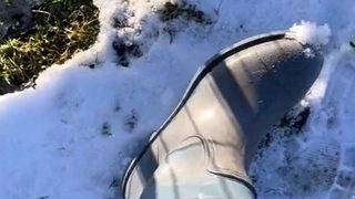 Foot fetish rimming for blonde outdoors