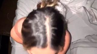 Sexy brunette belle gives great pov blowjob